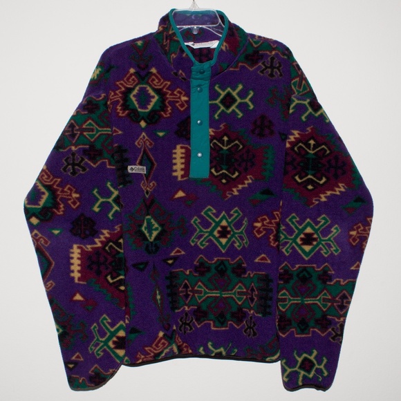 Vintage Columbia Snapt Aztec Fleece 